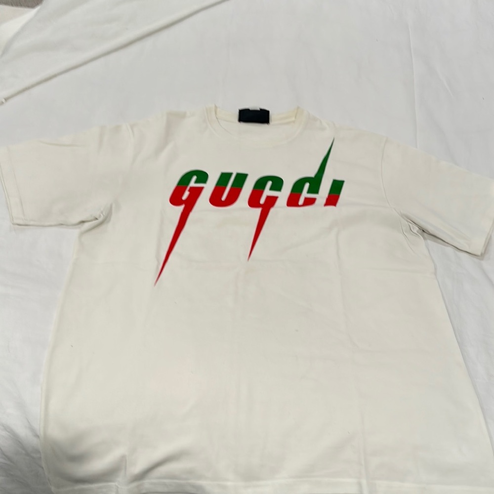 White Gucci shirt